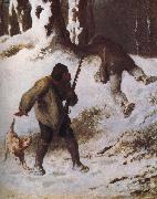 Jean Francois Millet The thief in the snow Spain oil painting artist